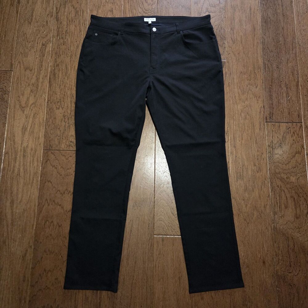 Peter Millar EB66 5 Pocket Chino Pants Mens 40x32 Black Performance Stretch